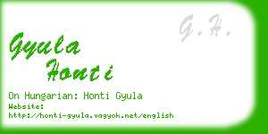 gyula honti business card